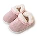 Lovejin Jungen Mädchen Winter Plüsch Pantoffeln Kinder Warme rutschfest Hausschuhe Indoor Weiche Leicht Bequeme Baumwolle Schuhe,Pink,19/20 EU