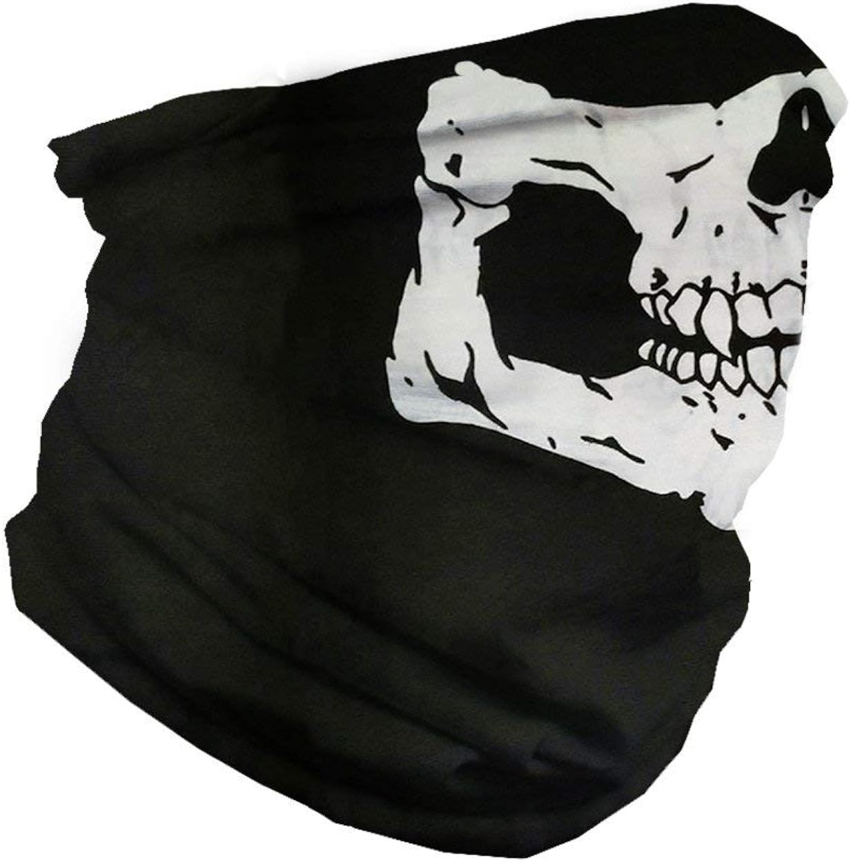 INTO THE AM Skeleton Mouth Multi-Functional Face Cover Seamless Bandana Mask (Black)