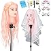 26" Tête À Coiffer professionnel avec Voile Mariée Neverland 50% Vrai Cheveux Têtes d'exercice Coiffure Cosmétologie Pratique Mannequin Poupée Tête de formation + Hairdressing Outils Accessoires Set