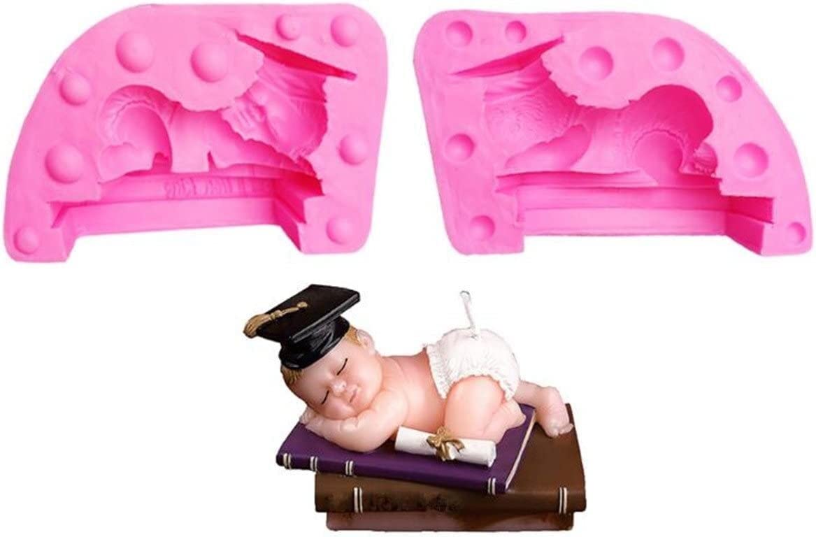 Stampo da forno Stampo for candela a forma di adorabile dottore Baby Sleeping, Stampo for sapone fondente in silicone, Stampo for candele di sapone artistico fatto a mano, Stampo for decorare torte, S