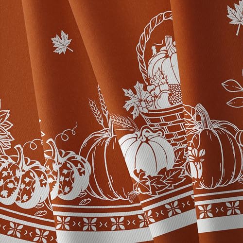 Oval Fall Tablecloth,OrangeThanksgiving Autumn Harvest Pumpkin Sunflower Maple Leaf Table cloth,Polyester Waterproof Wrinkle Resistant Durable Tablecloth for Fall,Thanksgiving,Home Decor 60x84Inch by Yighty - Used condition - Image 5