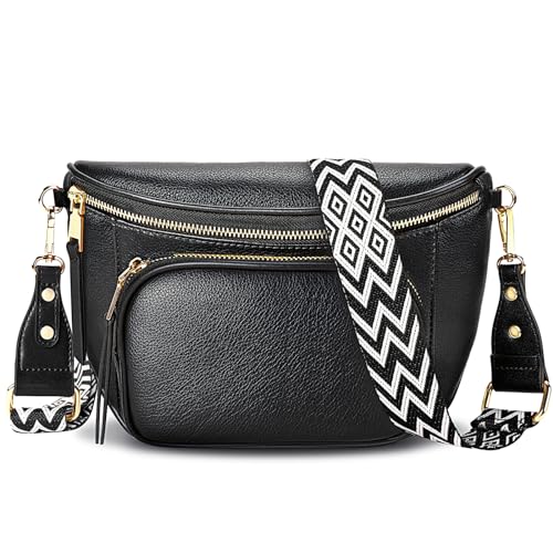ISEYOU Bolso Bandolera Mujer, Bolso Mujer Pequeño Cuero PU con Correa Ancha Bohemia Ajustable y...