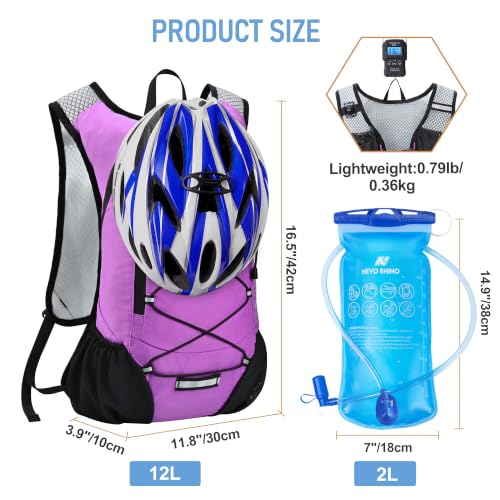Image of Lightweight Hydration Backpack, Running Backpack with 2L Water Bladder, Hydro Water Daypack for Cycling Hiking Rave for Men Women
