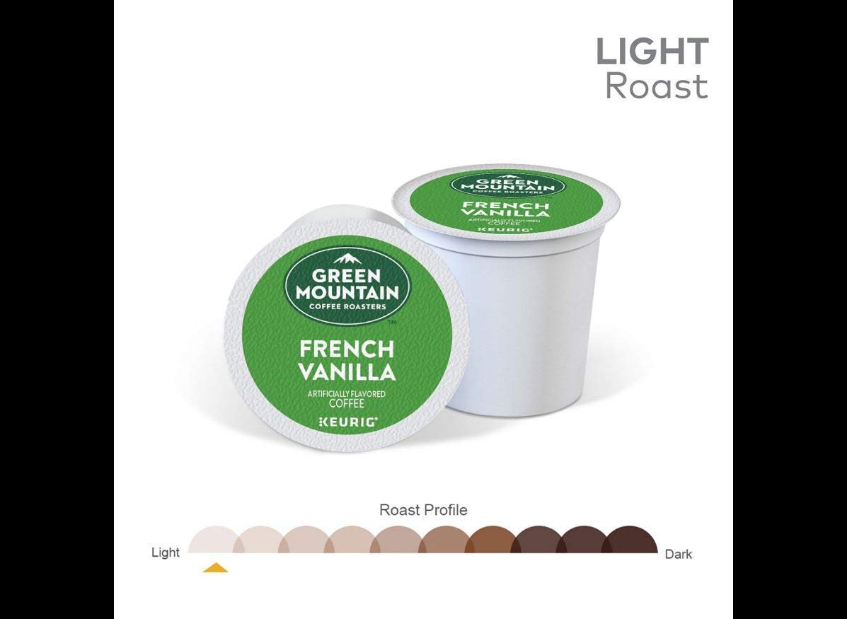 Green Mountain Coffee, French Vanilla, Single-Serve Keurig K-Cup Pods, Light Roast Coffee, 192 Count (8 Boxes of 24 Pods)