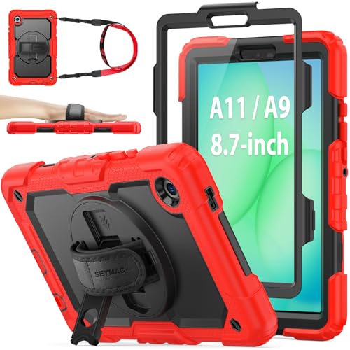Coque antichoc Samsung Tab A11 pour éviter les bris d'écran avec poignée rotative et stylo