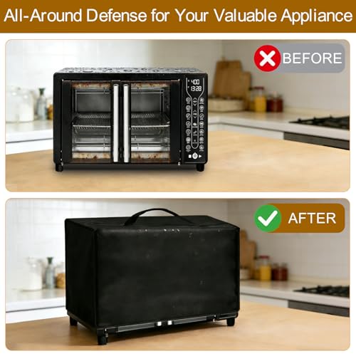 Image of Air Fryer Cover Dust Cover for Gourmia French Door Air Fryer 25 Qt Large Capacity Convection Oven GTF7655 17 inch*13.8 inch*11.4 inch Heat-Resistant Waterproof Dust-proof Kitchen Appliance Covers
