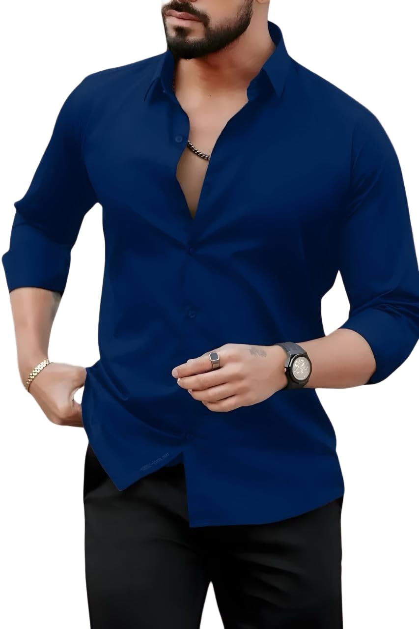 men’s casual cotton shirt | regular fit | full sleeve | solid design*mascam_c64_parents