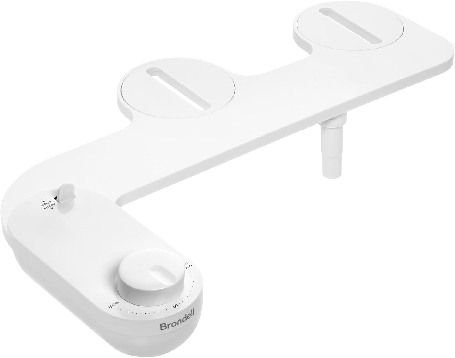 Brondell Fresh Spa Adjustable, Bidet Attachment FSA-15 for Toilet Seats with Adjustable Single Nozzle, Side Arm Control, Thin Profile, White (Ambient Temperature)