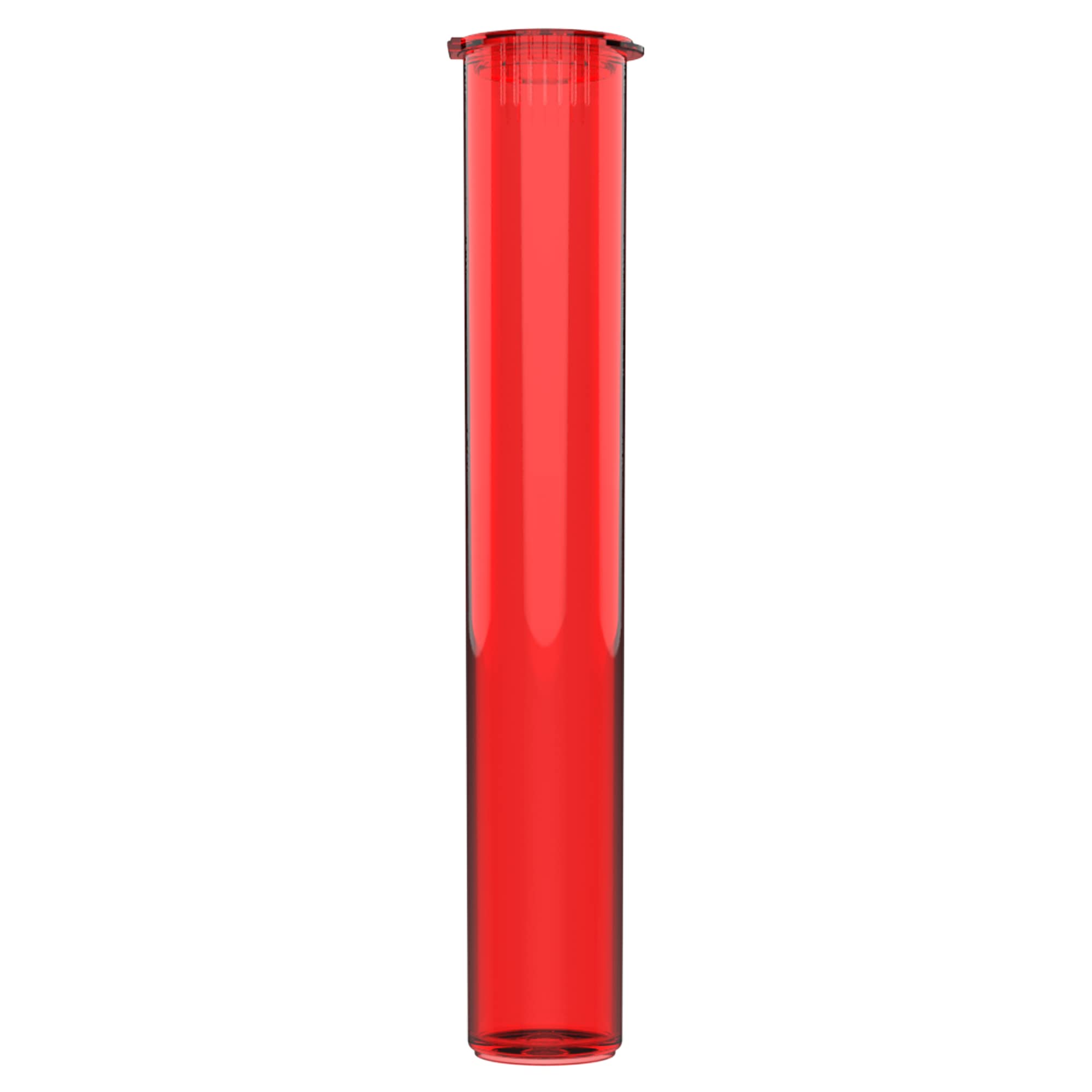 116mm CR Plastic Packaging Pop Top Tubes - Child Resistant Travel Holder Vial Containers - 500 Qty (Translucent Red)