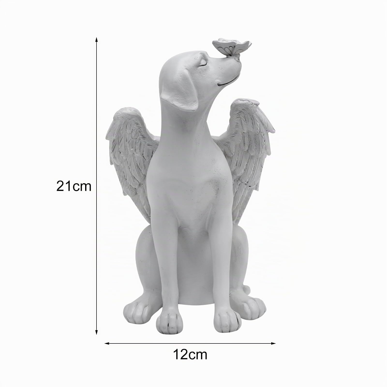 TNSLAND Statua Commemorativa per Cani E Gatti per Lapide, Animale Domestico Che Dorme Mai Abbandonato con Ali D'Angelo, Cane D'Angelo Decorazione da Giardino in Poliresina