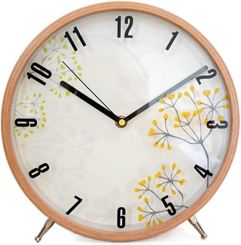 TOMYEUS Table Clock Simple Ornament Table Clock Table Clock Clock Living Room Bedroom Decoration Large Mute Desktop Clock Shelf Clock (Color : 06, Size : 10inch)