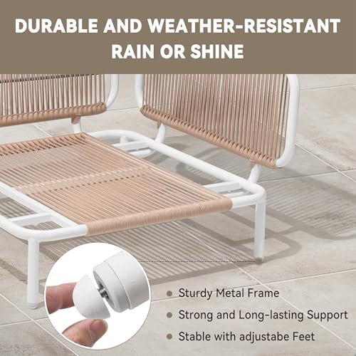Image of Crestlive Products Oversized Outdoor Couch, 2-Seater Modular Sectional Sofa with Cushions, Modern Patio Conversation Set for Backyard, Deck, Porch or Poolside