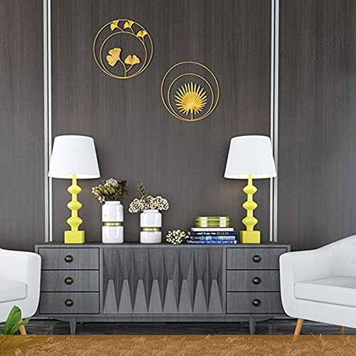 DriSubt Gold Wall Art 3pcs Nordic Style Wall Art Round Leaves Metal Wall Decor for Living Room, Girls Bedroom Decor, Wall Decoration Home Ornaments