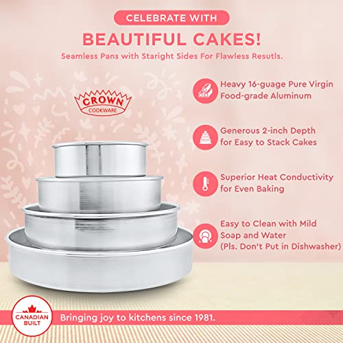 Crown Cake Pan 14 Inch, 2" Deep, Extra Sturdy, Fully Straight Sides, Even-Heating, Made In Canada #TOP3