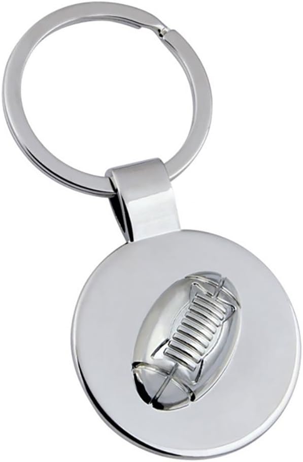 Personalised Rugby Ball Design Keyring/Keychain, Presentation Box - Engraved with Your Custom Text