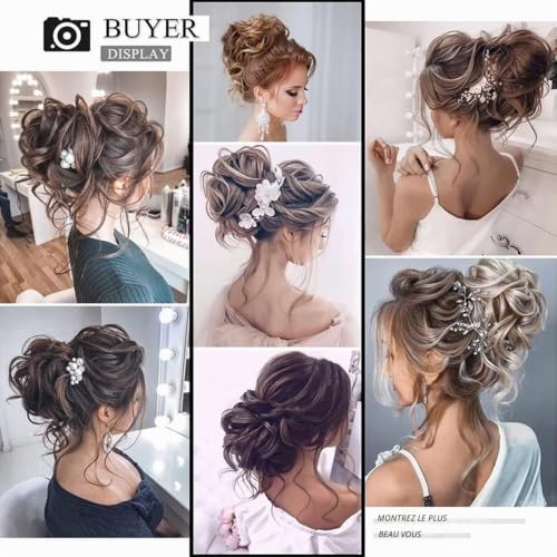 RPAEOY 2 Pièces Chignon Postiche Cheveux Elastique Postiches Bouclés Ondulés Chouchou Cheveux Naturel Faux Grande Chignon pour Femmes Fille (Doré) – vue 6