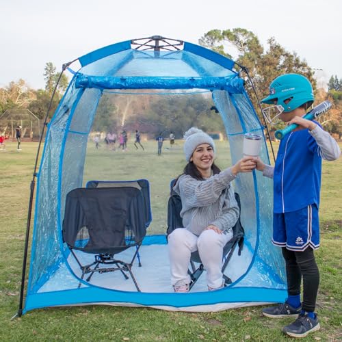 All Weather Proof Pod Sports Tent,Outdoor Weather Tent Sports Pod Instant Shelter with Sealed Floor,MultiPod Screen Room with Carry Bag,Screen House for Sport Event,Camping,Fishing63 x63 x62 Blue