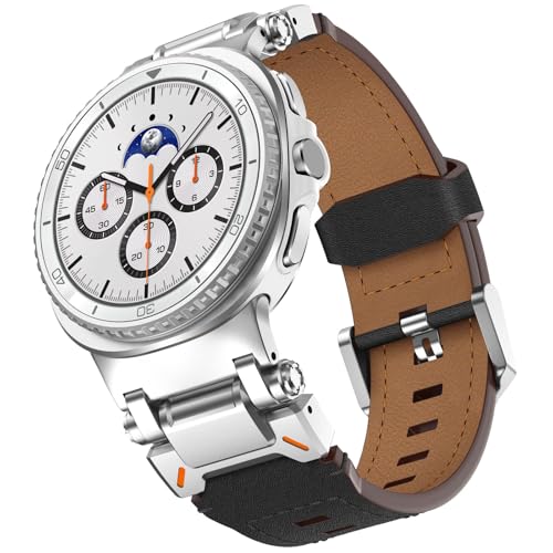 Bracelet en cuir Galaxy Watch Ultra 47mm connecteur métal montre 2025