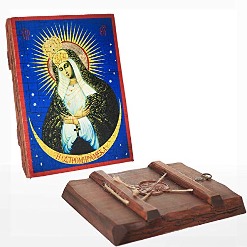 NClaus Mother of Mercy, Christian wood icon 16x12,5cm handmade 37021, Gold, 16L x 12.5W cm - Image 2