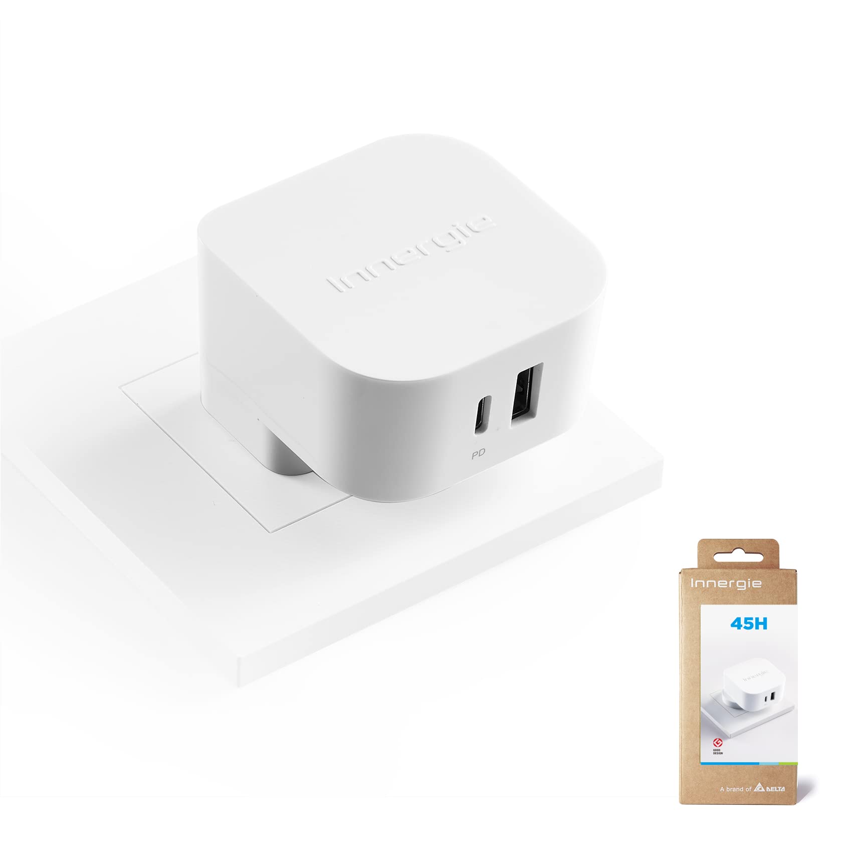 Amazon | Innergie (イナジー) 45W PD 急速充電器 USB C/USB A 2ポート