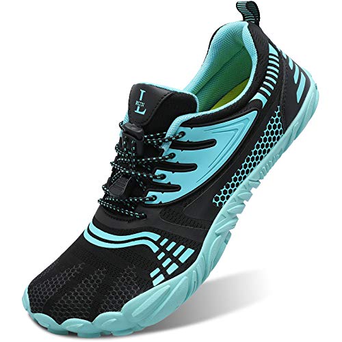 L-RUN Athletic Walking Shoes Quick-Dry Water Shoes Black (Women 5.5, Men 4)=EU36