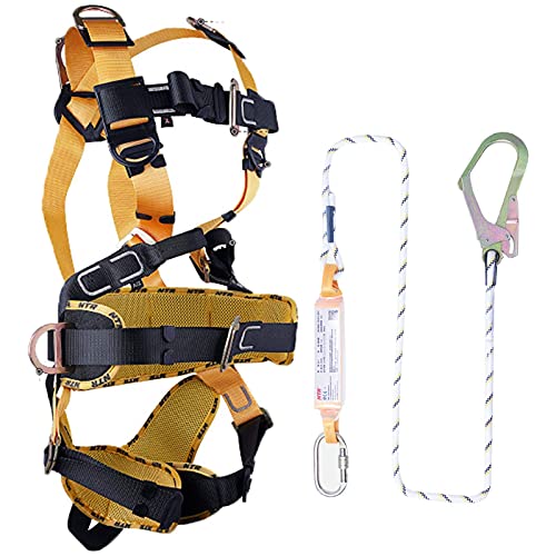 XJZKA Harnais de sécurité, Harnais antichute de sécurité, kit de Harnais de sécurité pour l'escalade, l'alpinisme, la spéléologie, Les Pompiers, Le Sauvetage en Rappel, Le Sport pour hom Cover