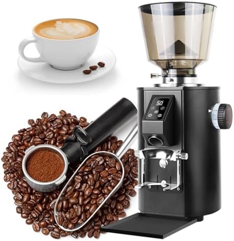 Electric Coffee Grinder for Espresso, French Press & Filter Coffee – Conical Burr, 9 Adjustable Grind Levels, Timer, 1Lb Capacity – Stylish Black Kitchen Appliance