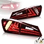 YUANZHENG Full LED Headlights for [Lexus IS250 IS350 ISF IS 220d 2006 2007 2008 2009 2010 2011 2012] Front Lamps Assembly with Sequential Turn Signal, YAA-IS-0303H, Pair, 2PCS (Red)
