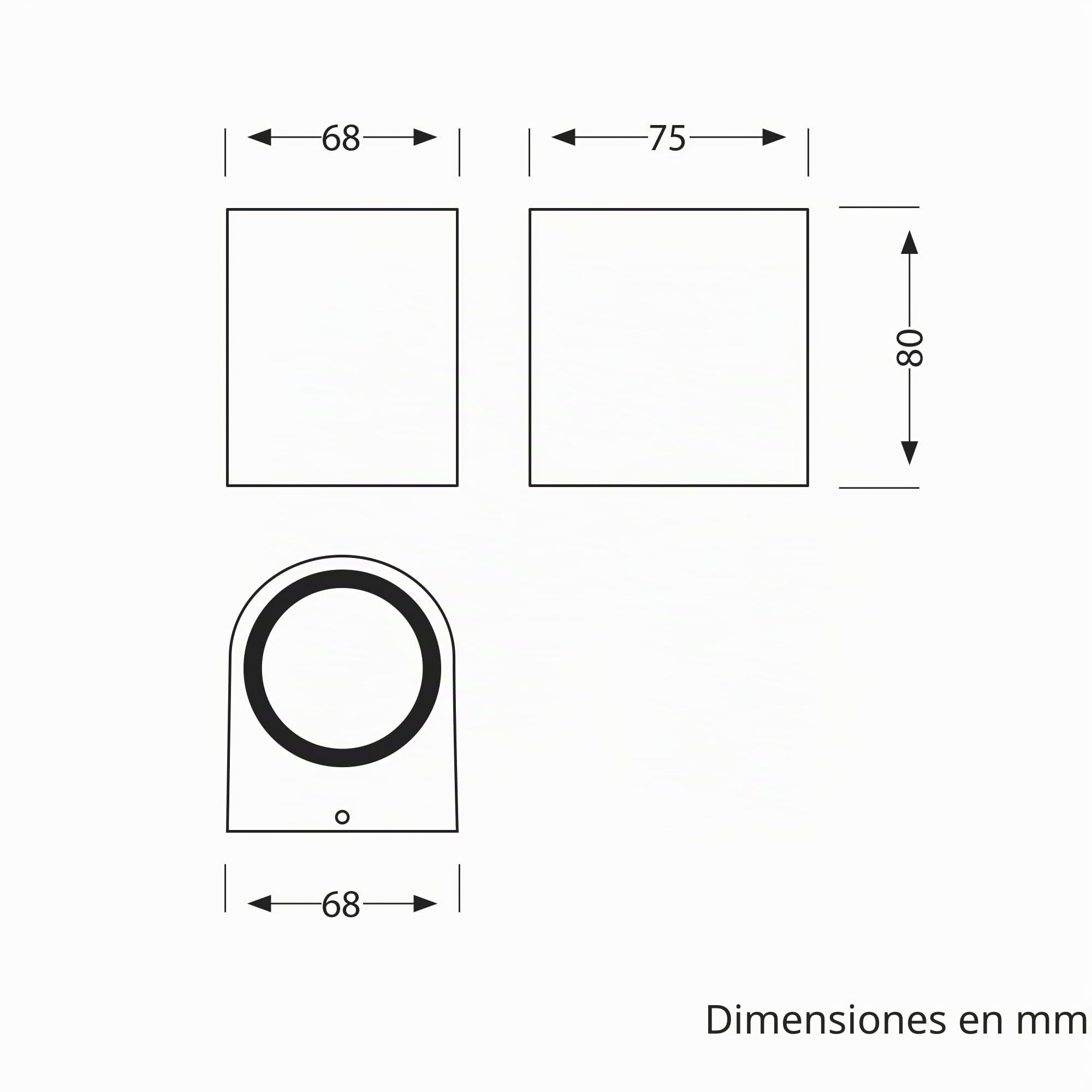 ledscom.de 4x aplique ALSE para exterior, IP54, downlight, negro mate, redondo, 1x GU10 máx. 35W