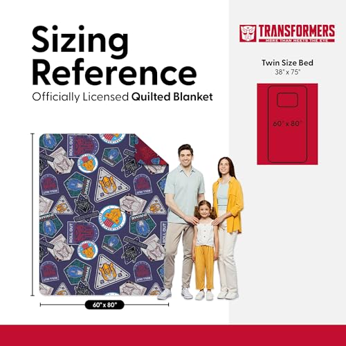 Image of Northwest Transformers Autobots vs. Decepticons Quilted Throw Blanket, Comfy Throw, Adults Boys Girls, Soft Lightweight Bedding for Bed, or Couch, 60 x 80 Inches