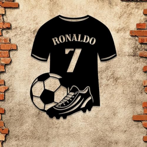 Panneau mural personnalisé football en métal pour chambre d'ado sportive