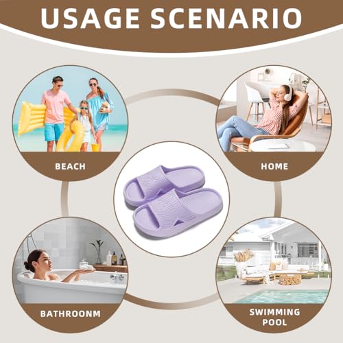 CHGANG Sliders Cloud Slippers Women Men,Non-Slip Womens Slippers Cloud Sliders,Shower Bathroom Soft Flip Flops With Thick Sole Bathroom Pool Beach,Pool And Outdoor - Image 6