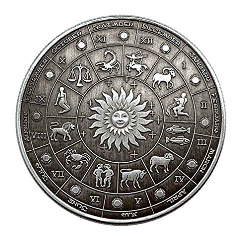 PRETYZOOM Sternbild Münze Steinbock Münze Geschenk Vintage-Stil Horoskop Münze Geburtstag Zeichen Glück Andenken Münze Stereoskopische Metallmünze Handwerk (Steinbock)
