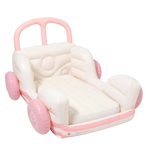 SUNNYLiFE Kids Inflatable Bed - Flocked Air Mattress for Toddlers, Durable Floor Bed for Camping & Sleepovers, 154lbs Capacity | Summer Van Candy