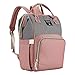 Backpack Diaper Bag Baby Bags for Mom, Large Capacity Diaper Backpacks Nappy Travel Bags, Multi-Function Waterproof, Stylish and Durable (Gray-Pink)