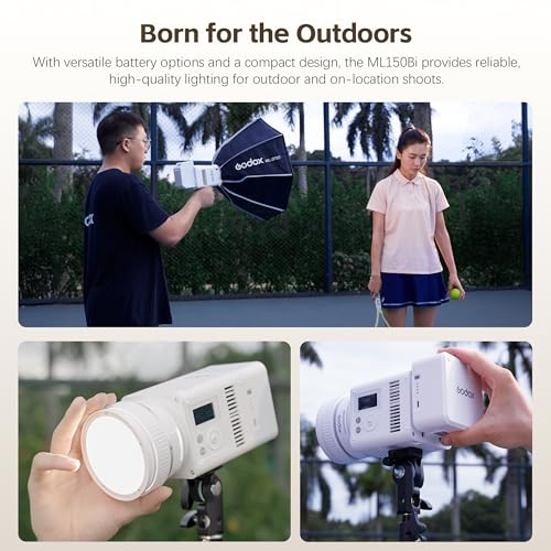 Image of GODOX ML150Bi LED Video Light BI-Color 2800K-6500K,Portable Handheld Led Photo Monolight,CRI 96+ TLCI 96+,61054Lux@1m,Support NFC&APP, for Photographers,Filmmakers,Studios