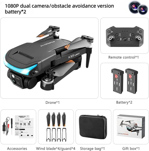 Mini drone para adultos iniciantes com câmera FPV HD 1080p, drone com câmera quadricóptero RC com retenção de altitude, aterrissagem de uma tecla, evitar obstáculos, ajuste de... glide