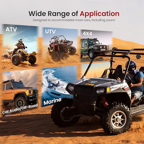 Image of Pyle 4 inch Water-Resistant Off-Road Speaker System with 800 W Power, Compact Marine-Grade Audio for ATV, UTV, 4x4 and Jeep Vehicles - Durable Waterproof Speaker Design for Outdoor Use
