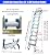 INTBUYING Attic Stairs Wall-Mounted Loft Ladder Stairs Al-Mg Alloy Attic Access Ladder Pulldown Attic Stairs 12 Pedals 9.8ft Height Load 660LB Building Retractable Loft Ladder(Blue)