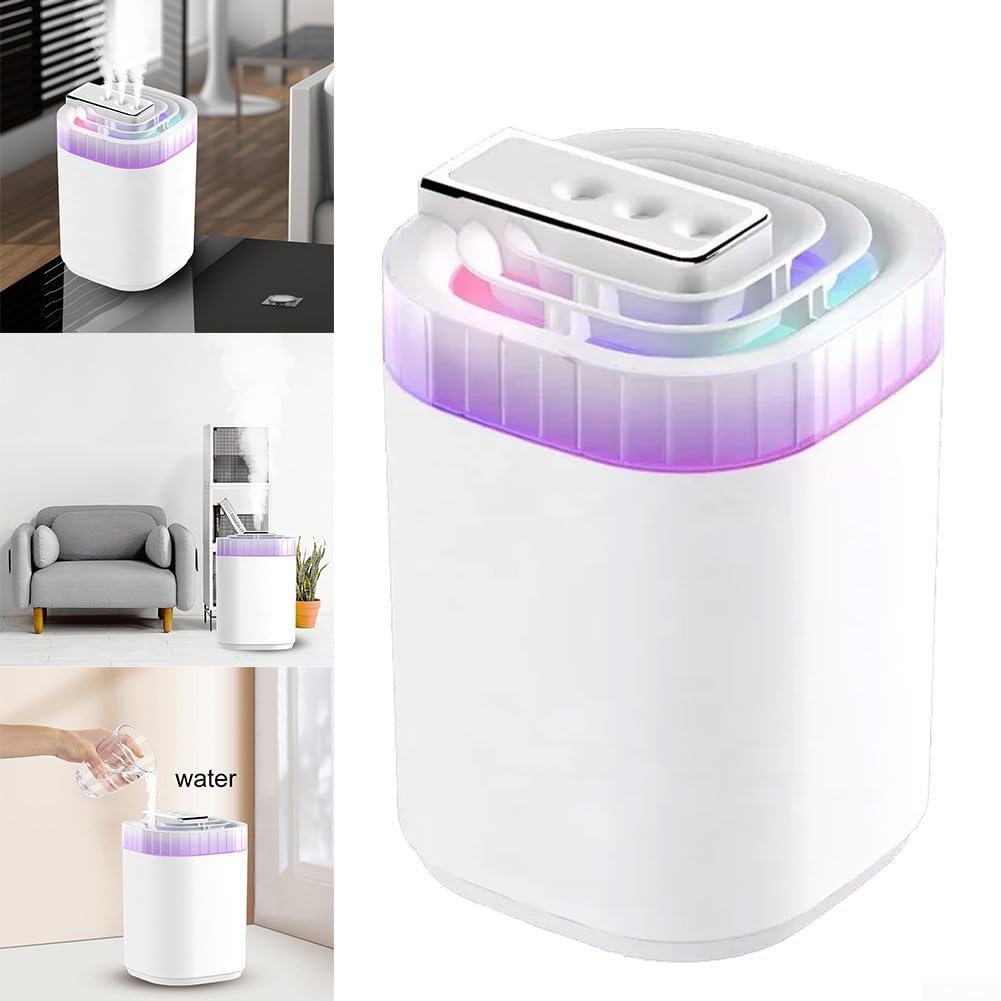 Humidificador para dormitorio, humidificadores de ritmo silencioso, 3 L, gran capacidad, humidificadores de aire de niebla fría para habitaciones grandes, oficinas, viajes