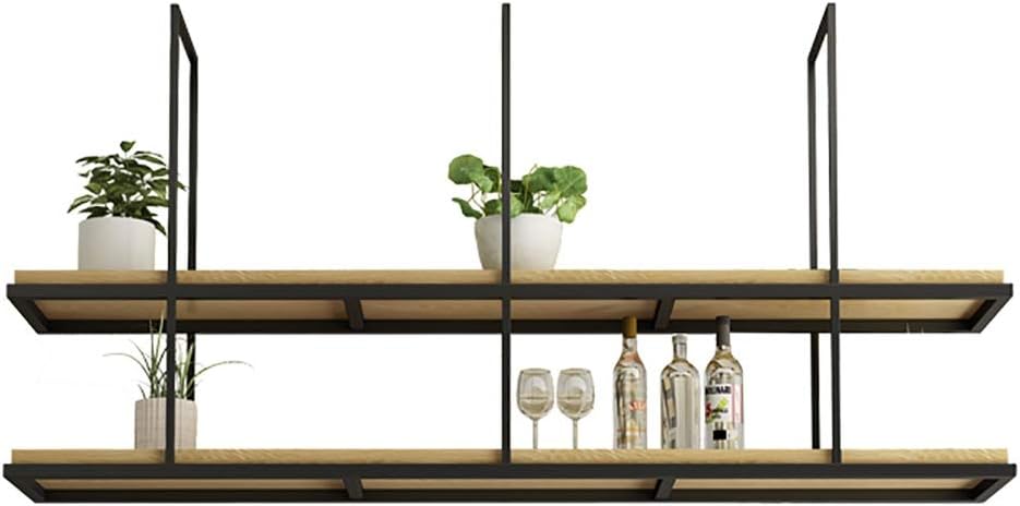Hangend wijnrek,plafond wijnglashouder, 2-laags plafond opknoping bardisplay wijnbewaarhouder, voor bar, restaurant, café, keuken(Zwart, 100CM