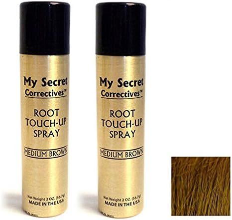 My Secret Correctives Root Touch-Up Spray 2 ounces - Medium Brown - 2-Pack