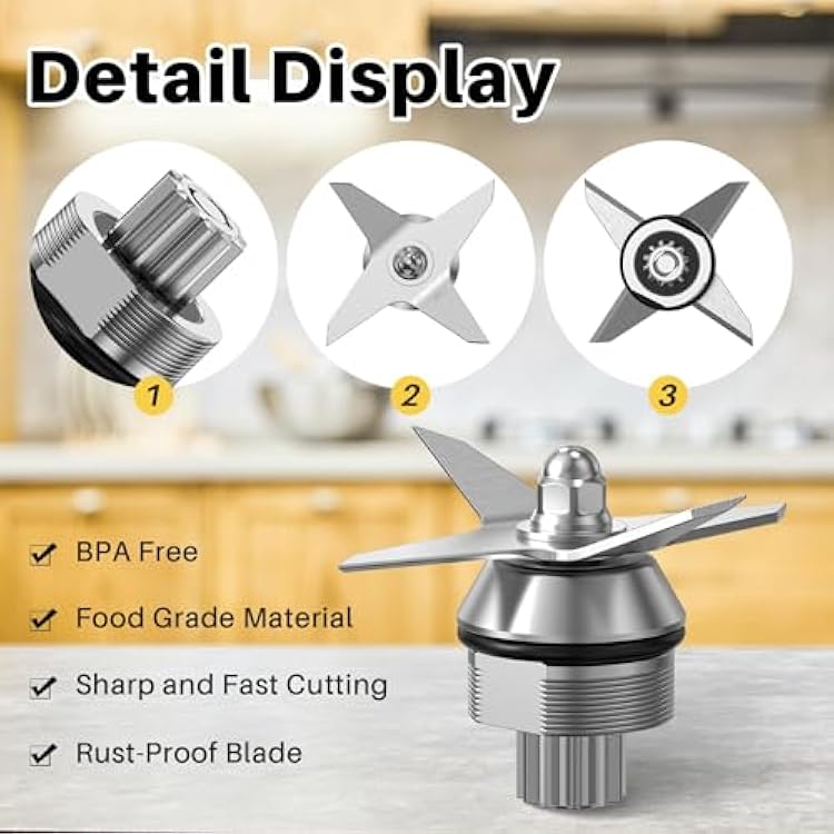 Blade Replacement Parts Compatible with Vitamix, Wet Blade Blender Parts Replacement Compatible with Vitamix 5200 Series 64oz/32oz Containers Juicer Food Processor Attachment
