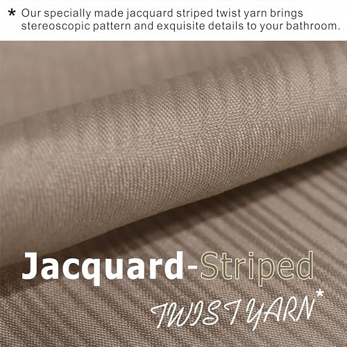 Taupe Tan Long Shower Curtain: 78 Inch Linen Textured Khaki Beige Fabric Water Repellent Washable Polyester Cloth Shower Curtains for Bathroom - Simple Elegant Bath Curtain Liner - 72x78 by Popkozzi - Image 5