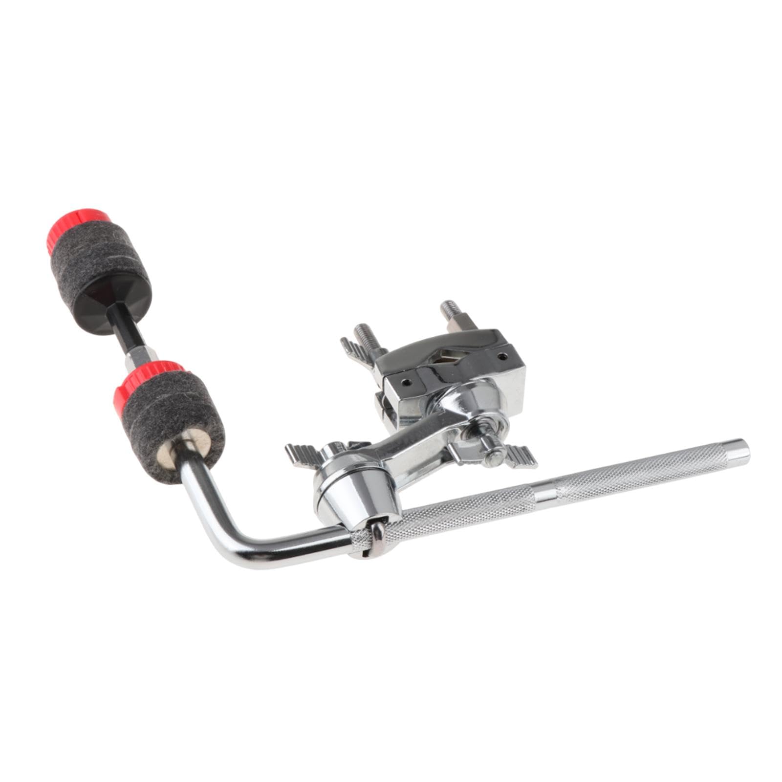 Jojomis Abrazadera de extensión de tambor con soporte de brazo de platillo, soporte de metal para platillos de tambor para instrumentos de percusión, brazo de platillo ajustable para cencerros