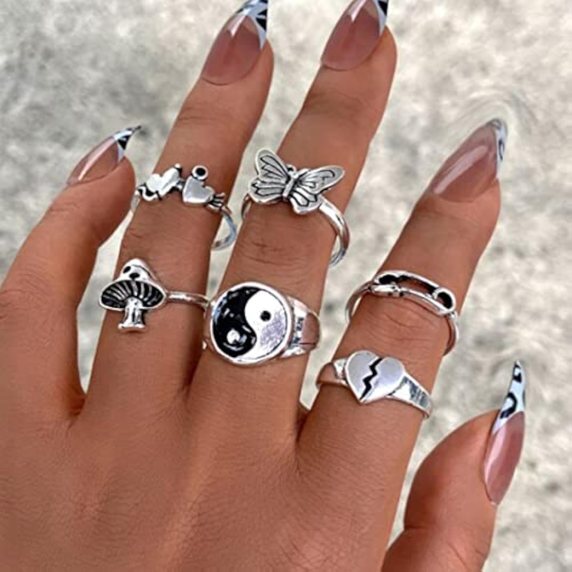 Plated-Tone Rings Set of 6