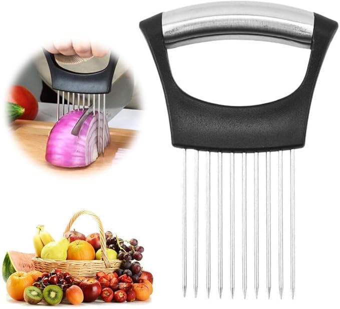 Onion Holder for Slicing, Stainless Steel Slicer Onion Cutter for Slicing, Veget