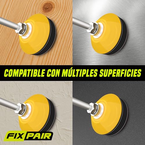 FIXPAIR Kit Lijas para Taladro 224 Pcs - Discos de Lija 50mm + Adaptador e interface con velcro ideal para lijar múltiples superficies (Madera, Metal, Plástico, Lijado de faros coche, moto) - imagen 5