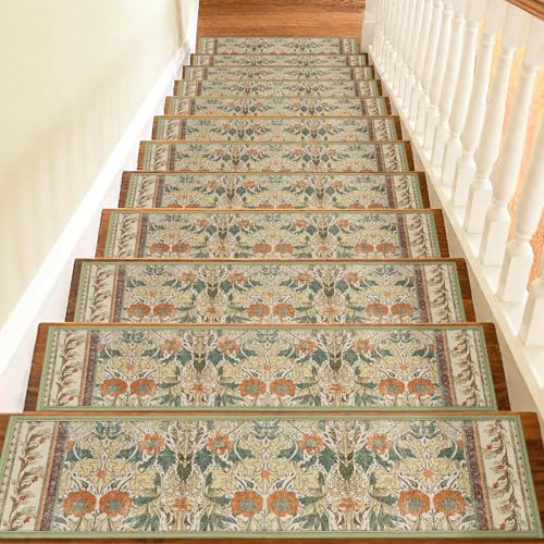 Non-Slip Indoor Stair Treads Sage Green 15pcs