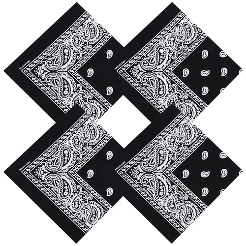 Image of Mochabao 100% Cotton 27 inch x 27 inch Large Bandanas for Men & Women, Multi-Purpose Bandana Headbands, Square Head Scarf